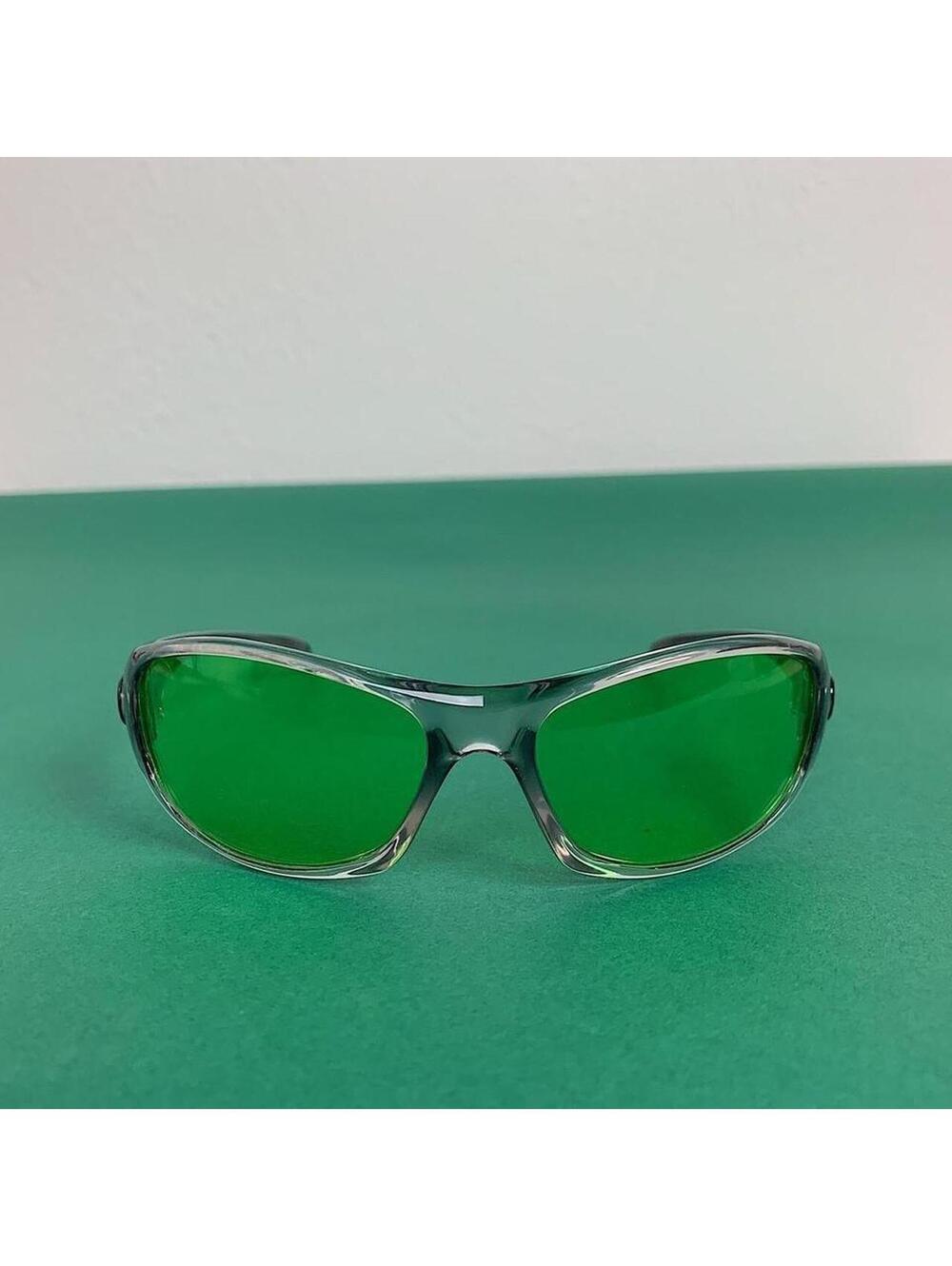 Cyber Futuristic Green Lenses sunglasses. Unisex - Picture 2 of 6